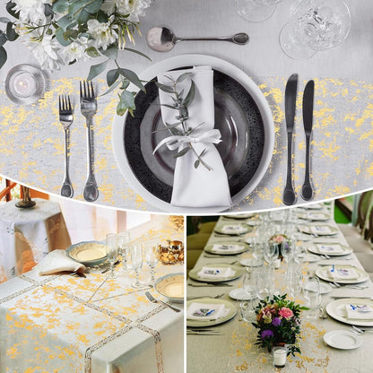 Table Runner - 28*275 cm - Gold Table Runner - Gold Foil Table Runner - Tablecloth - Polyester Table Runner - Glittering Metal Mesh Roll Table Runner - for wedding decorations, New Year's decorations, and birthday parties - Image 2
