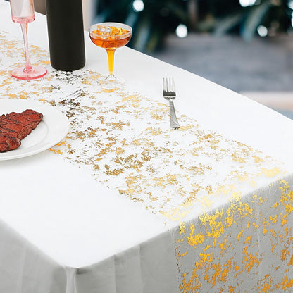 Table Runner - 28*275 cm - Gold Table Runner - Gold Foil Table Runner - Tablecloth - Polyester Table Runner - Glittering Metal Mesh Roll Table Runner - for wedding decorations, New Year's decorations, and birthday parties - Image 3
