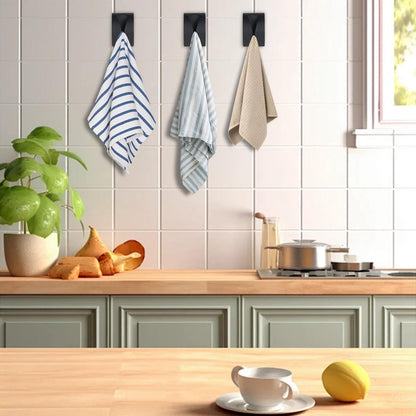 pieces - self-adhesive towel clip - 5*2.3*7.8 cm - stainless steel kitchen wall hooks - stainless steel tea towel holder - Towel hooks without drilling - Towel clips - with convenient recess - for hanging towels - black - Image 3