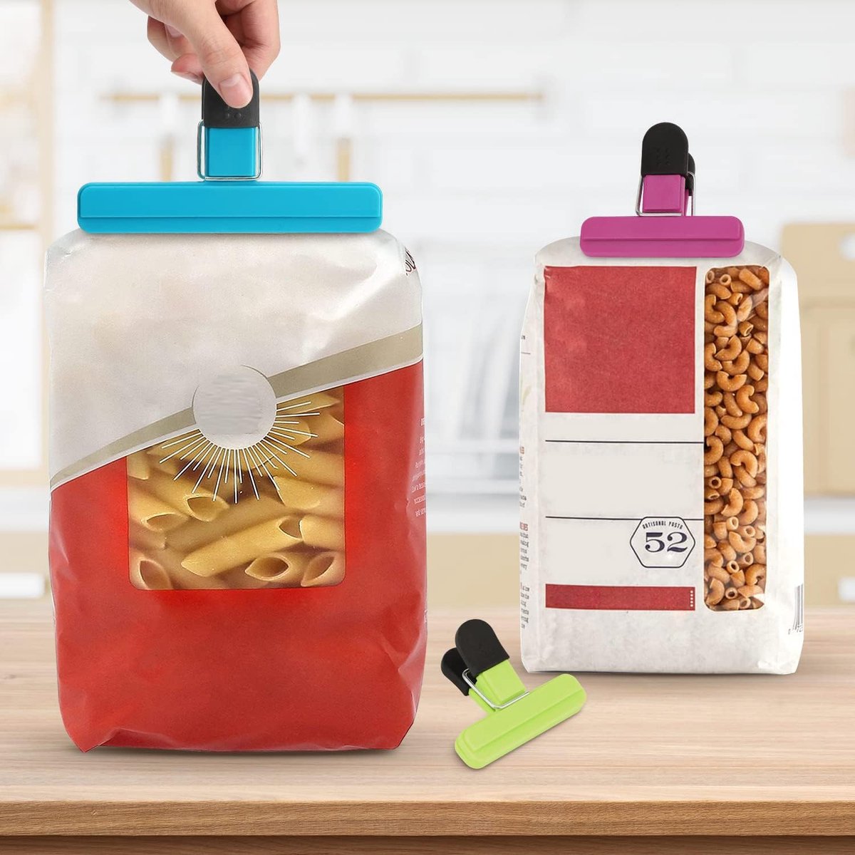 Pieces Food Storage Clips - Sealing Clips - Sealing Clamps - Food Storage Clips - Food Storage Clips - Small Clip - Sturdy Sealing Clips - Snack Clip - Food Clips - Used for sealing and storing food - 2 sizes mix - Image 2