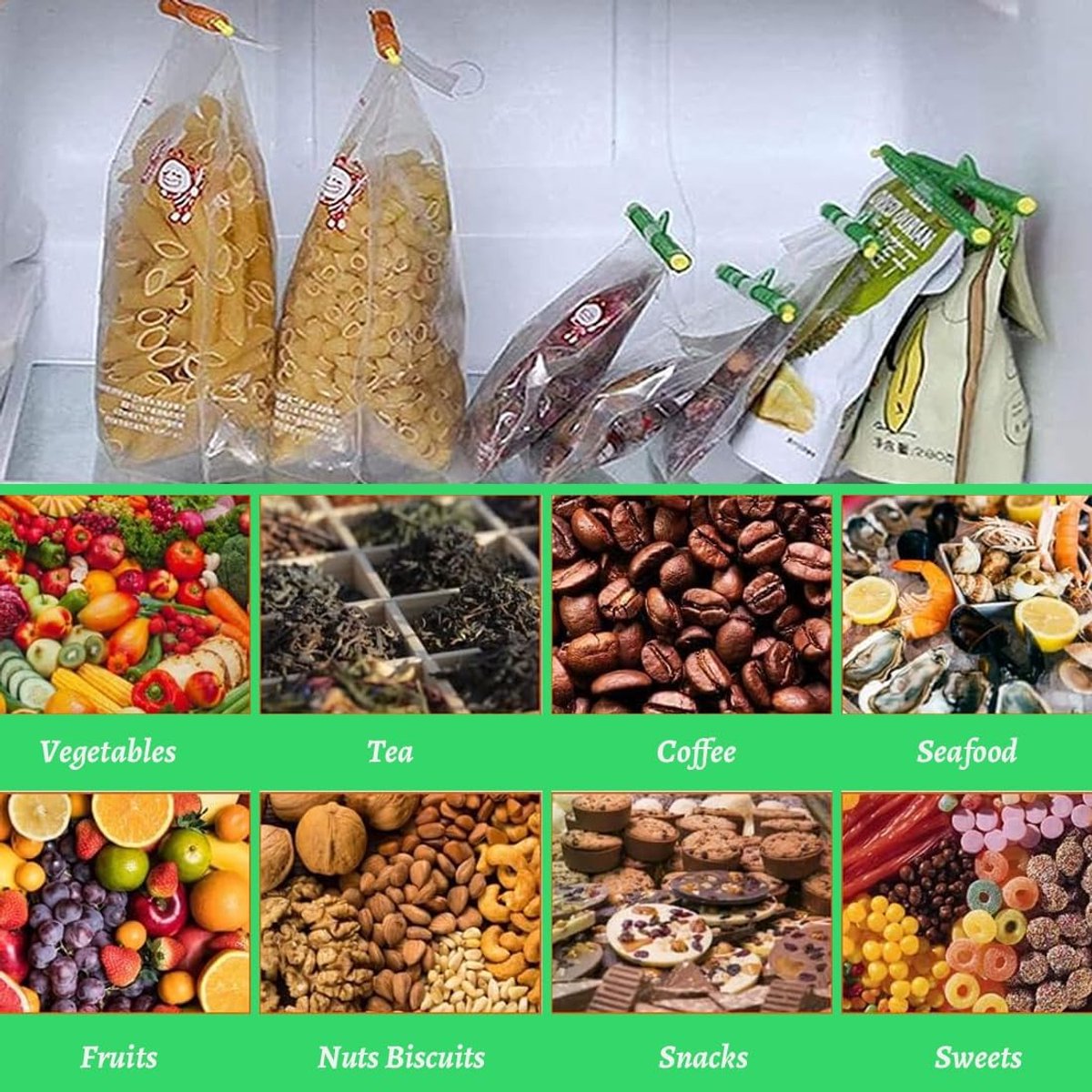 25 pieces - Food clip - Sealing clip - closure clips for bags - resealable food bag clips - reusable food bag - multifunctional clip bag clamps - for kitchen and household seal bags - 9cm, 12.5cm, 18.5cm, 22.5cm, 28.5cm - Image 2
