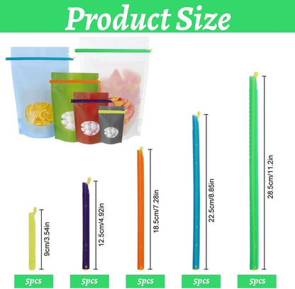 25 pieces - Food clip - Sealing clip - closure clips for bags - resealable food bag clips - reusable food bag - multifunctional clip bag clamps - for kitchen and household seal bags - 9cm, 12.5cm, 18.5cm, 22.5cm, 28.5cm - Image 5