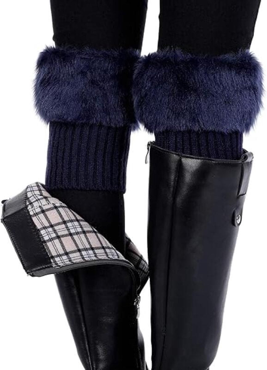 4 pairs of Leg Warmers - warm winter boots - warm winter ankle boots for women - Furry Fuzzy - short warm boot covers - crocheted boots - boot cover socks - warm boot covers - winter gift for women - Image 4
