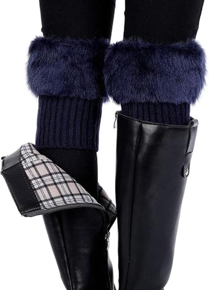 4 pairs of Leg Warmers - warm winter boots - warm winter ankle boots for women - Furry Fuzzy - short warm boot covers - crocheted boots - boot cover socks - warm boot covers - winter gift for women - Image 4
