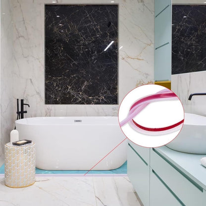 200*2*1.2 cm - Water-repellent strip - shower threshold - bendable waterproof strip - shower seal - kitchen accessories - bathroom accessories - for glass walls, shower floors, kitchen countertops - transparent - Image 3