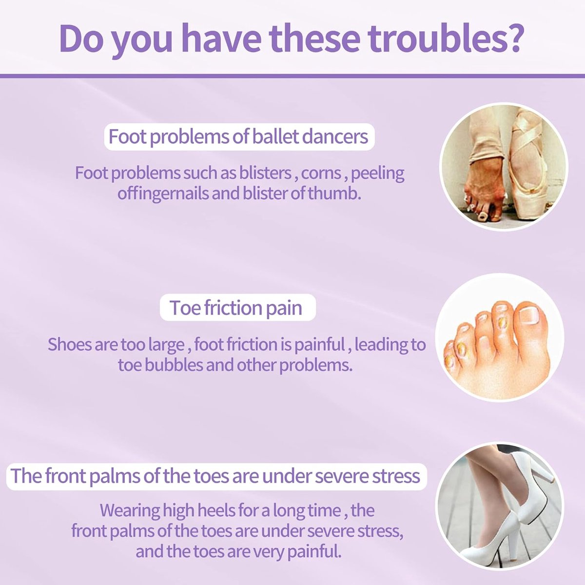 pairs - Silicone gel toe protectors - soft ball of the foot - metatarsal ballet pointe toe cap - with hole toe protection - toe protectors - insole - 2 pairs white + 2 pairs beige - 9.2*11 cm - Image 2