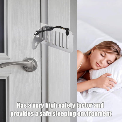 2 pieces - Door stopper - Portable door lock - Lock - Portable security door locks - Anti-theft door stopper - Anti-burglary door stopper - theft protection - for travel, apartments, hotels, schools, vacation homes - 8*3 cm - silver - Image 2