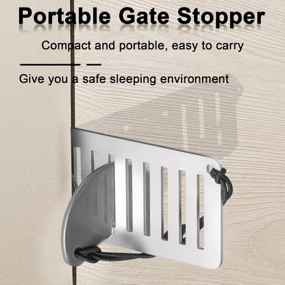 2 pieces - Door stopper - Portable door lock - Lock - Portable security door locks - Anti-theft door stopper - Anti-burglary door stopper - theft protection - for travel, apartments, hotels, schools, vacation homes - 8*3 cm - silver - Image 4
