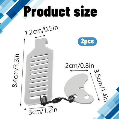 2 pieces - Door stopper - Portable door lock - Lock - Portable security door locks - Anti-theft door stopper - Anti-burglary door stopper - theft protection - for travel, apartments, hotels, schools, vacation homes - 8*3 cm - silver - Image 5