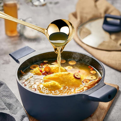 2 pieces - Gravy ladle - Spoon - Spoon with spout - Kitchen sauce ladle - Sauce ladle - Stirring spoon - Soup ladle - Ladle set - Cooking spoon - Serving spoon - Soup ladle - Oil and fat separator - Stainless steel kitchen spoons - for soup, sauce and spi - Image 2