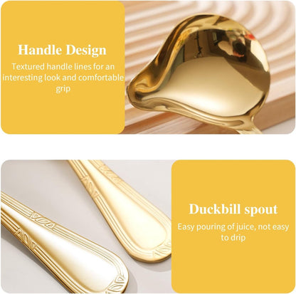 2 pieces - Gravy ladle - Spoon - Spoon with spout - Kitchen sauce ladle - Sauce ladle - Stirring spoon - Soup ladle - Ladle set - Cooking spoon - Serving spoon - Soup ladle - Oil and fat separator - Stainless steel kitchen spoons - for soup, sauce and spi - Image 4