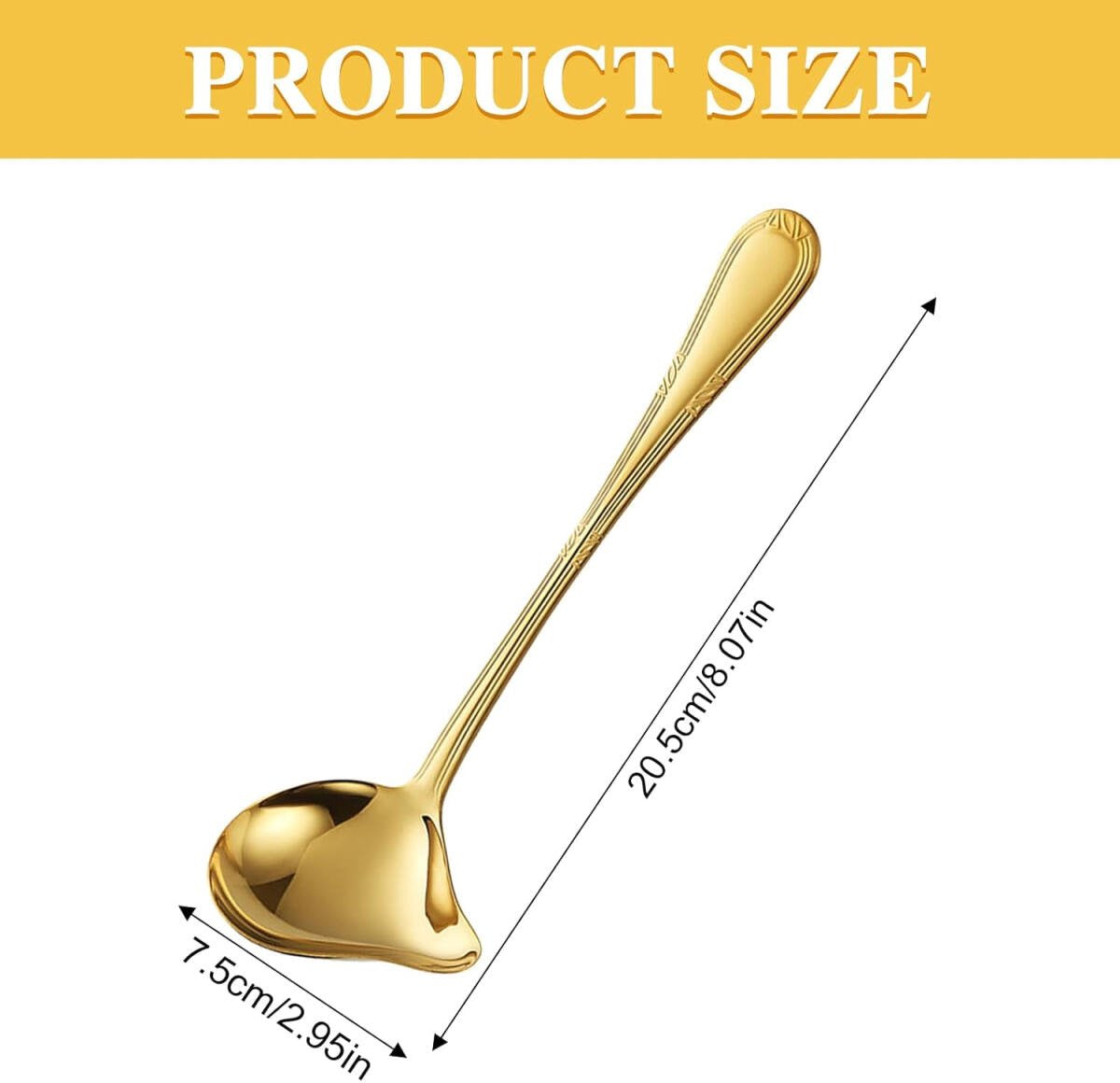 2 pieces - Gravy ladle - Spoon - Spoon with spout - Kitchen sauce ladle - Sauce ladle - Stirring spoon - Soup ladle - Ladle set - Cooking spoon - Serving spoon - Soup ladle - Oil and fat separator - Stainless steel kitchen spoons - for soup, sauce and spi - Image 5