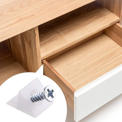50 pieces - drawer wedges - drawer repair kit - L-shaped drawer wedges - with screws - mounting wedges - drawer back supports - cabinet shelf support - plastic drawer reinforcement repair kit - for home repair and furniture - 15*12.8*9.6 cm - white - Image 4