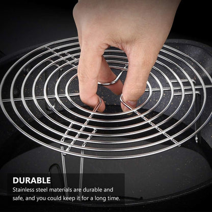 Stainless Steel Steamer Rack - 2 Pieces - Oven Rack - Round Steamer Rack - 7 cm high - Microwave Rack - Cooking Utensils - Steamer Basket - Kitchen Trivet - Dumpling cooking rack - steamer rack - for pressure cookers and air fryers - 16 x 16 x 7 cm