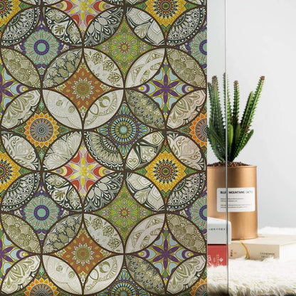 Dktie Decorative Window Film - Stained Glass Window Film - Decorative Film - Window Film - Privacy Screen Printing for Windows - Frosted Glass - Circle Pattern - Static - Adhesion - Window Film Window Privacy - Decorative Film - Simple Fix Window Film - 4 - Image 4
