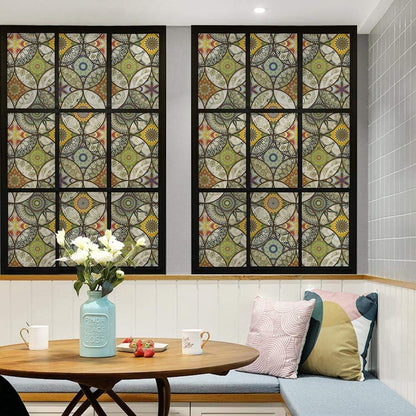 Dktie Decorative Window Film - Stained Glass Window Film - Decorative Film - Window Film - Privacy Screen Printing for Windows - Frosted Glass - Circle Pattern - Static - Adhesion - Window Film Window Privacy - Decorative Film - Simple Fix Window Film - 4 - Image 5