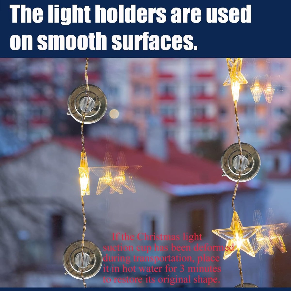 60 pieces - String Light Suction Cups - Suction Cup Hook - String Light Hanging Hooks - Suction Cups for String Lights - Suction Cup Holder for String Lights - Hooks - for party lighting, lighting and Christmas decorations - for windows and glass - transp - Image 2