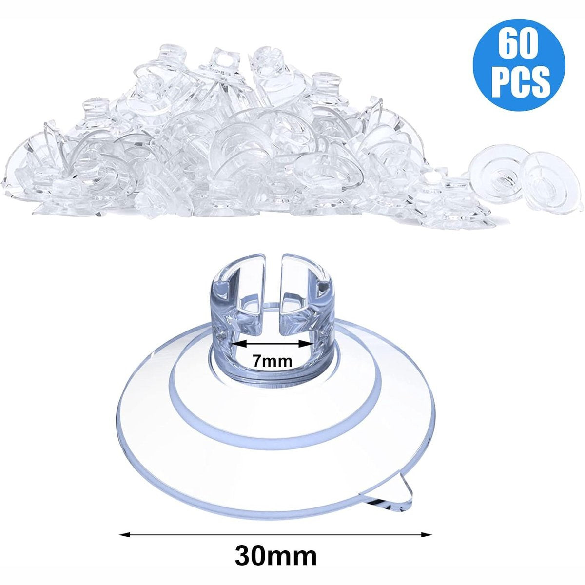 60 pieces - String Light Suction Cups - Suction Cup Hook - String Light Hanging Hooks - Suction Cups for String Lights - Suction Cup Holder for String Lights - Hooks - for party lighting, lighting and Christmas decorations - for windows and glass - transp - Image 5