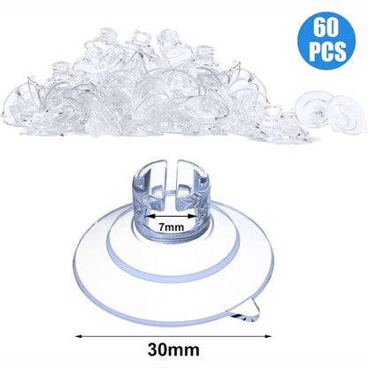 60 pieces - String Light Suction Cups - Suction Cup Hook - String Light Hanging Hooks - Suction Cups for String Lights - Suction Cup Holder for String Lights - Hooks - for party lighting, lighting and Christmas decorations - for windows and glass - transp - Image 5