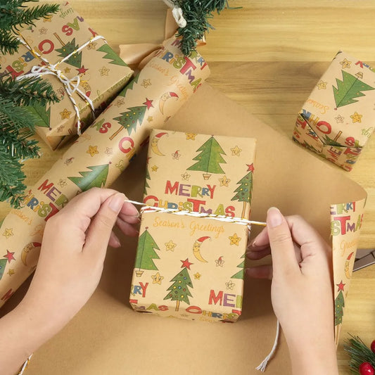 Wrapping paper - Christmas wrapping paper - Christmas gift paper - Wrapping paper with figures - 43 x 300cm - 1 Roll - Christmas paper wrapping paper for Christmas - Christmas paper wrapping paper for children - gift paper - Kraft gift paper - Christmas - - Image 3