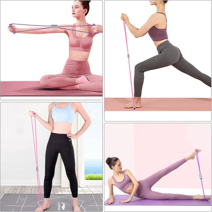 Fitness Elastic Bands - 2 Pieces - Figure 8 Resistance Bands - Resistance Power Band Tube - Fitness Bands - Yoga Resistance Band - Stretch Fitness Band - Resistance Cable - Pull Rope - Chest, Arm and Shoulder Stretch Bands - for Home Training, Strength Tr - Image 5