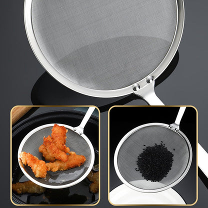 2 Pieces Stainless Steel Kitchen Sieve - Food Sieve - Sieve - Skimmer - Spoon-skimmer with handle and colander - Frying Spatula - for noodles / rice / vegetables / egg whites etc. - Colander - for filter residue - Skimmer Spoon - Silver - ø10 cm - Image 3