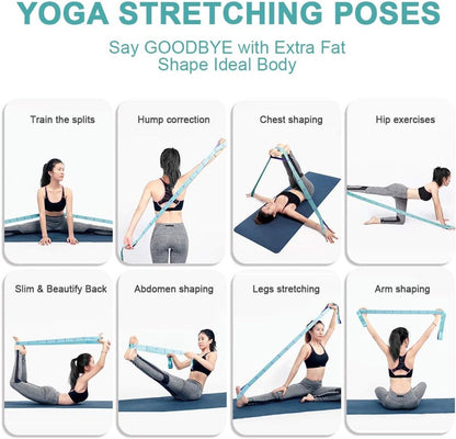 125*4 cm - Yoga resistance band - Yoga stretch band - Yoga exercise band - Stretch band - with 11 rings - Resistance band - for training, pilates, dance and fitness - blue purple - Image 4