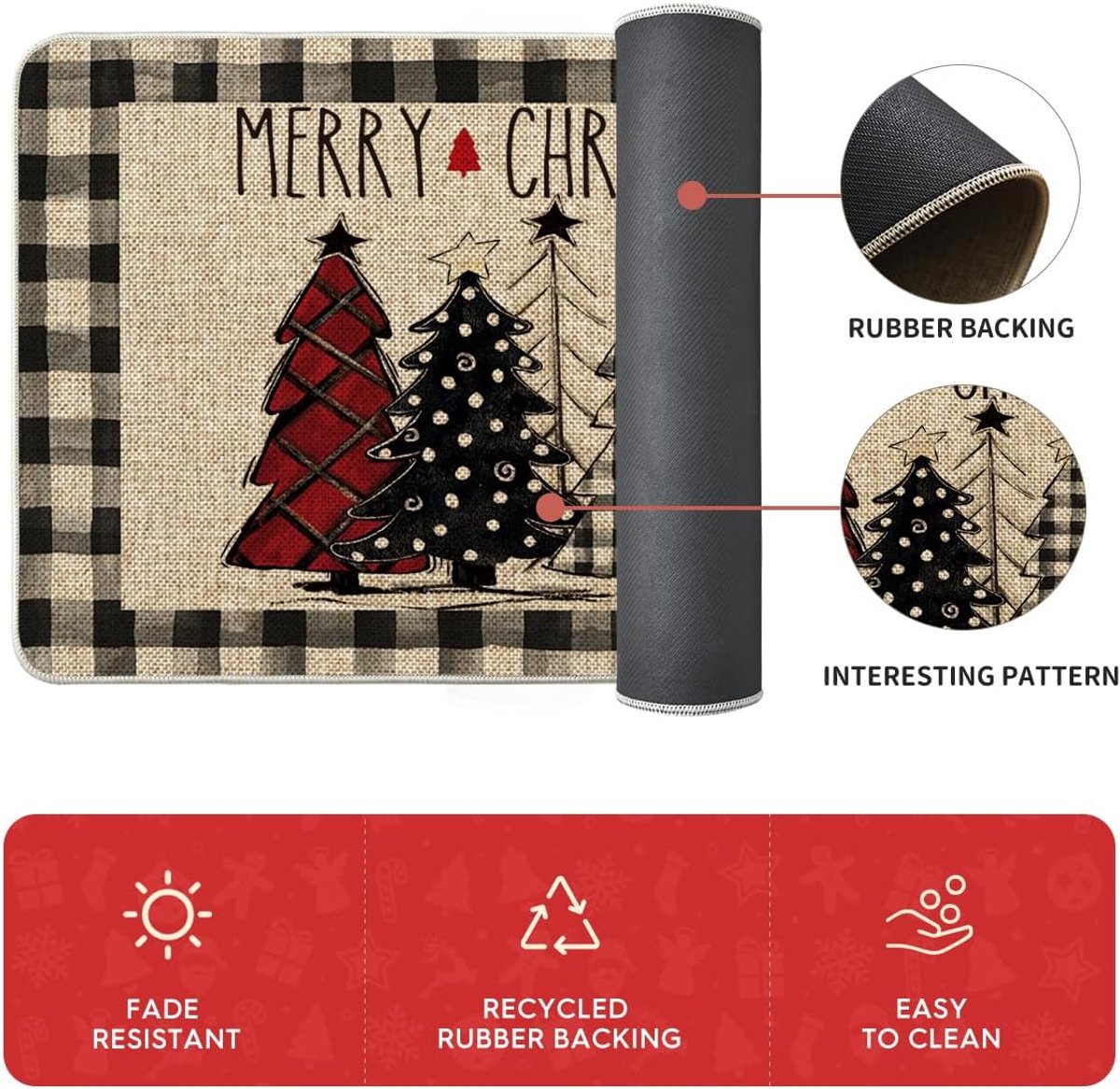 Kitchen runner 120x40 cm and 60x40 cm - Christmas rug - Kitchen mats runner - Kitchen rug carpet - kitchen mat - Christmas - Christmas elements - Image 5