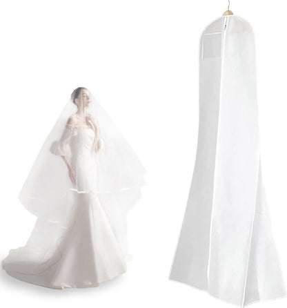 Dustproof wedding dress cover - 183*60 cm - Garment cover - Dust cover for evening dresses - Dust cover for wedding dress - Dust cover for dress - wedding dress storage bag - dustproof garment bag - garment bag - with zipper - for wedding dresses, evening