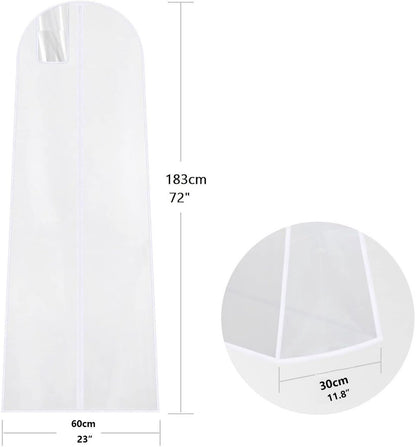 Dustproof wedding dress cover - 183*60 cm - Garment cover - Dust cover for evening dresses - Dust cover for wedding dress - Dust cover for dress - wedding dress storage bag - dustproof garment bag - garment bag - with zipper - for wedding dresses, evening - Image 5