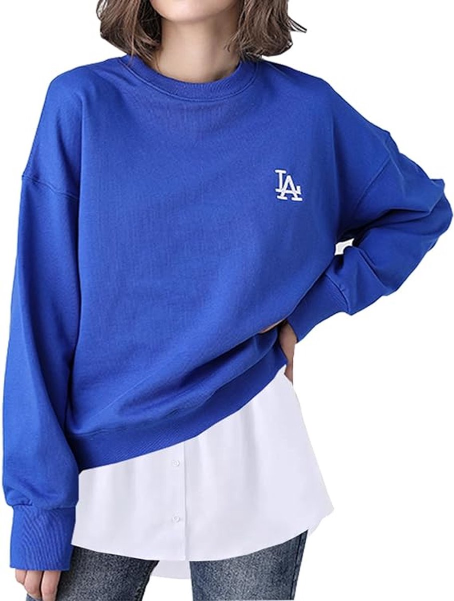 2-Piece Mini Adjustable Shirt Extender Removable Layering Half Length Underskirt with Buttons - False Hem - Fake Skirt Hem - Women's - White/Blue - Image 3