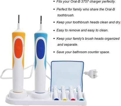 toothbrush holder - Toothbrush holder suitable for Oral-B - electric toothbrush holder suitable for Oral-B - holder for electric toothbrushes suitable for Oral-B - Suitable for 4 brush heads and 2 charging stations - Image 5