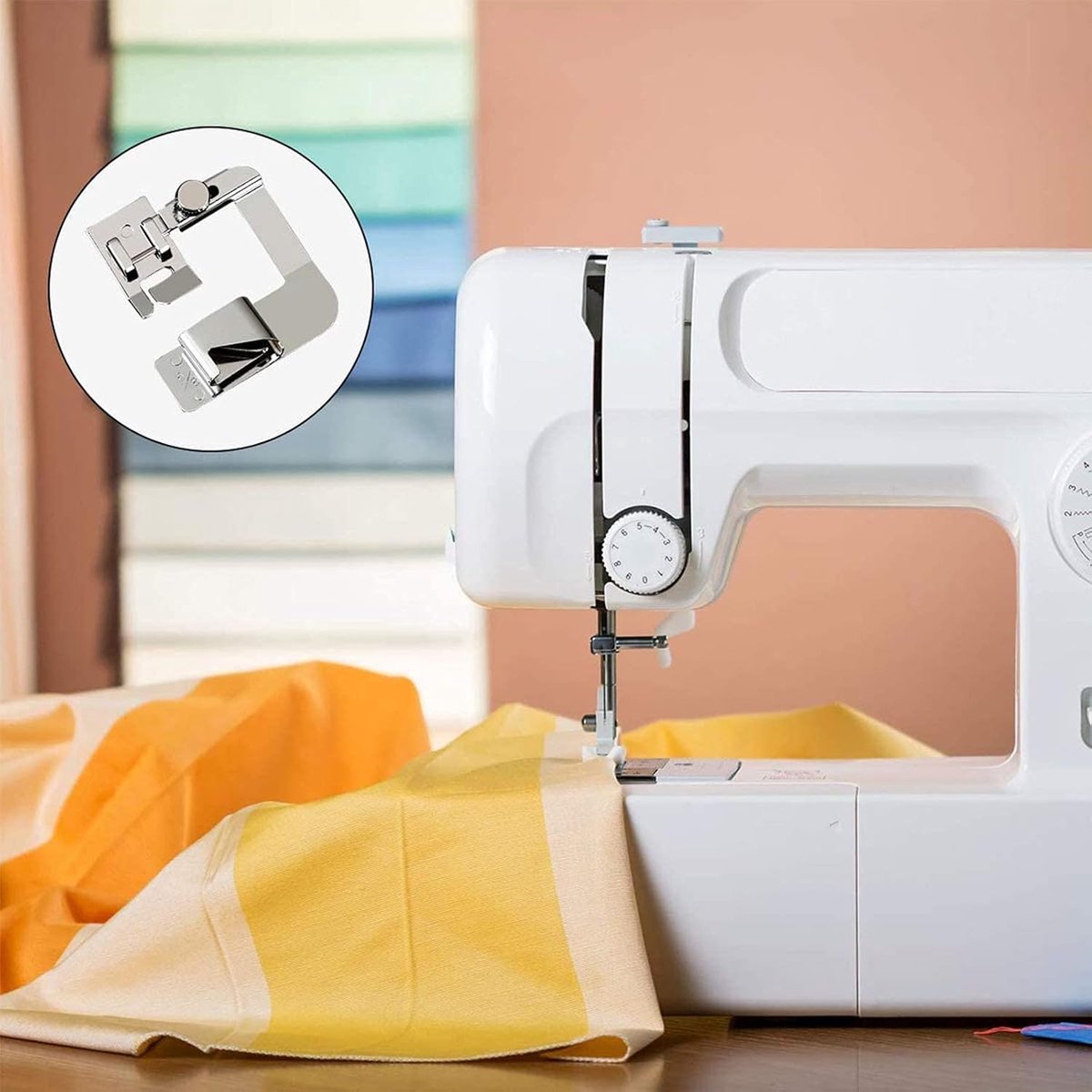 Sewing machine feet - Hem Presser Foot - 3 Sizes - Sewing Machine Hemming Foot Kit - universal presser feet - Presser feet - sewing machine accessories - Rolled hem presser foot for most sewing machines with low spindle adapter (4/8, 6/8, 8/8 inch) - Image 3