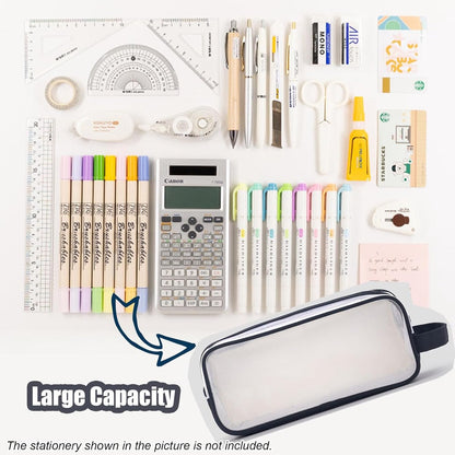 Transparent pencil case - transparent black - teen pencil case - large case for school and office - adult pencil case - Image 2