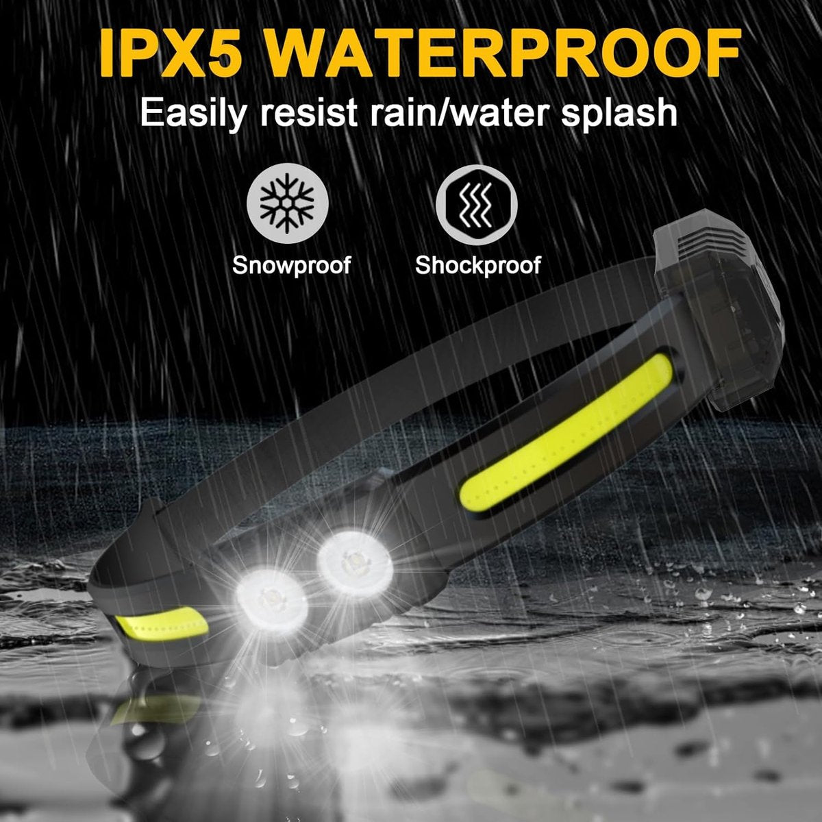 2x LED headlamp - Rechargeable LED Headlamp - head light - rechargeable headlamp - Work light - War emergency kit - for adults running, camping, safety helmet - Image 3
