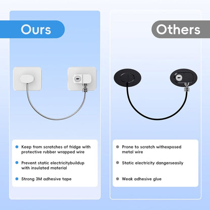 2-Pack Refrigerator Locks - with Keys - for Children, Toddlers, and Adults - Self-Adhesive Refrigerator Lock - for Refrigerator, Cabinets & Drawers, Oven, Windows - Child Safety - White - Image 3