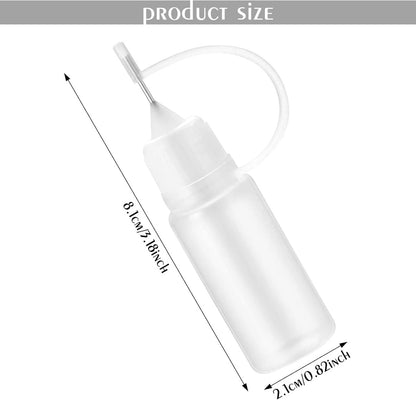 10 pieces - Dispensing bottle - 10ml - Quilling glue needle tip bottles - glue application bottles - with lid - application bottles - paint bottle - squeeze bottles - for DIY crafting, paper quilling, paint, glue dispensing - Refillable - easy to use - Image 5
