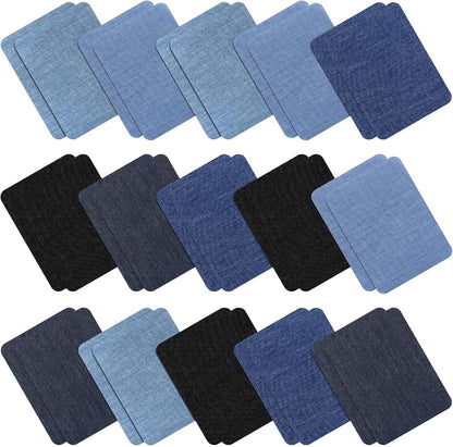 Clothing Repair Patches - 30 Pieces - self-adhesive jeans patches - Repair a hole in clothing - iron-on patches for clothing repair - Repair - clothing repair for jeans - patch - repair cloth - iron-on for denim jeans repair