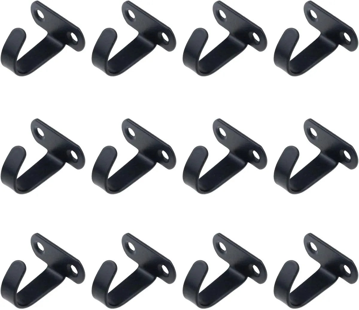 12 Pieces - Ceiling Hook Mounting - Stainless Steel Coat Hook - Under the Shelf - Top Mount Towel Hooks - Clothes Hook - For Ceiling Hooks, Under-Shelf Hangers, Towel, Coat Hooks, Bathroom, Kitchen Cabinets