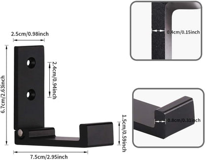 6 pieces - Foldable wall hooks - 6.7*7.5*2.5 cm - Clothes hook - concealable clothes hooks - heavy-duty wall hooks - aluminum hooks - with screws - foldable hooks - for hanging coats, bags, hats, and keys - black - Image 5