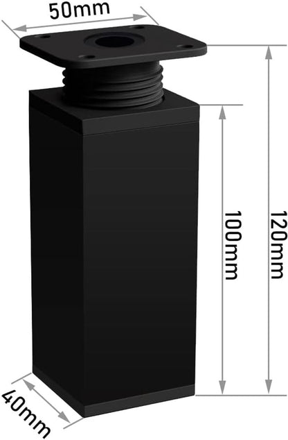 pieces - Furniture legs - 10 cm - Adjustable furniture feet - Adjustable table legs - sofa feet - bed feet - table legs - cabinet feet - cabinet leg - aluminum alloy table legs - for kitchen bench, sofas, coffee tables, furniture, cabinet and bed - black - Image 5