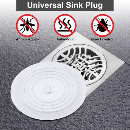 Drain Stopper - 3 Pieces - 15 cm Diameter - White, Grey and Black - Drain Plug - Universal Sink Stopper - Silicone - Bath Stopper - Anti-Clog - For Sink Washbasin Bath Shower Tray Kitchen Washbasin Bathtub Countertop - Image 3