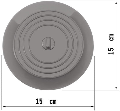 Drain Stopper - 3 Pieces - 15 cm Diameter - White, Grey and Black - Drain Plug - Universal Sink Stopper - Silicone - Bath Stopper - Anti-Clog - For Sink Washbasin Bath Shower Tray Kitchen Washbasin Bathtub Countertop - Image 5