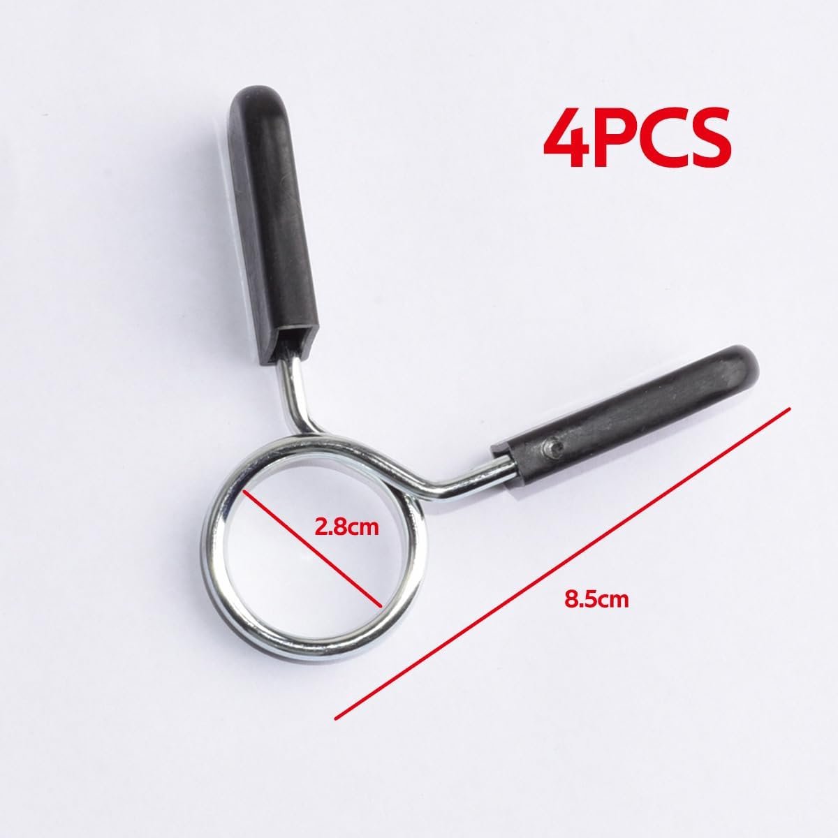 4 pieces - Barbell Clamp - 2.8 cm - Spring Barbell Clamp - Dumbbell Clip - Spring Clips for Weights - Barbell Bars - Clamp Ring - Spring Clips - Locking Clip Ring Bodybuilding - for Weightlifting, Training Barbell, Bars, Plates, Gym - Black - Image 5