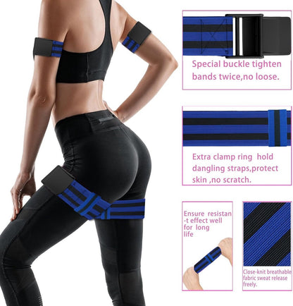 Resistance Bands - Resistance band - Booty bands - Fitness Elastic - Fitness Resistance Bands - Booty bands for training - Blood flow restriction bands - Adjustable BFR training bands - for training your glutes, squat, thighs - Blue - Image 5