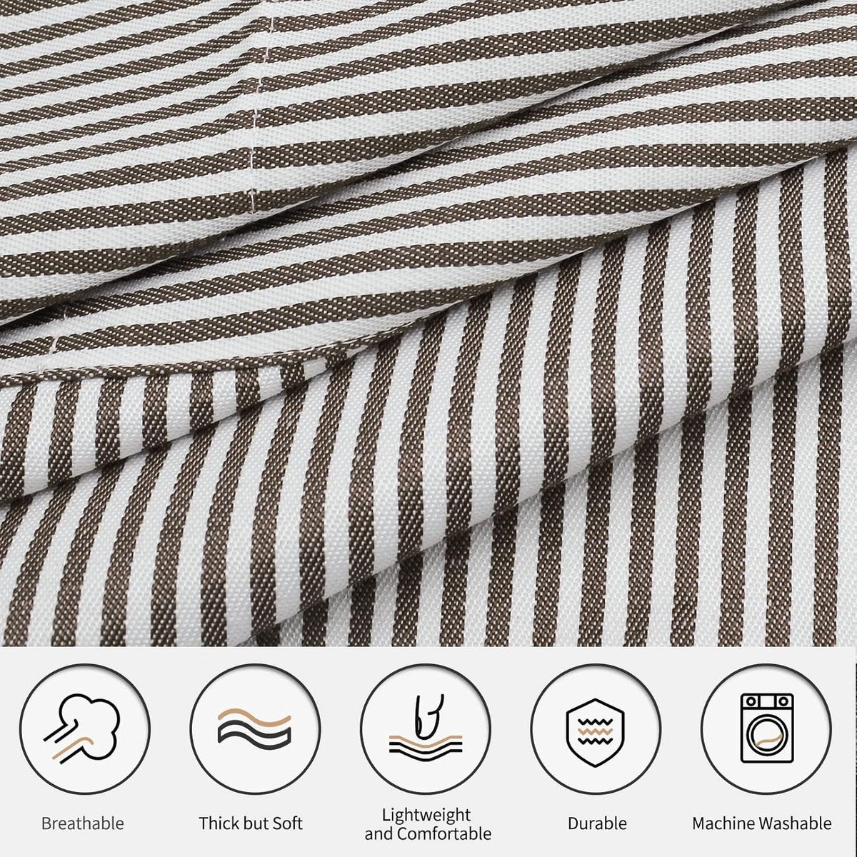Kitchen Apron - 2 Pieces - Professional Cooking Apron - for Ladies and Gentlemen - Catering Apron - Easily Adjustable - BBQ Apron - Pottery Apron - Cooking Kitchen Aprons - kitchen cooking aprons - soft chef apron with 2 pockets - black/brown stripes - Image 3