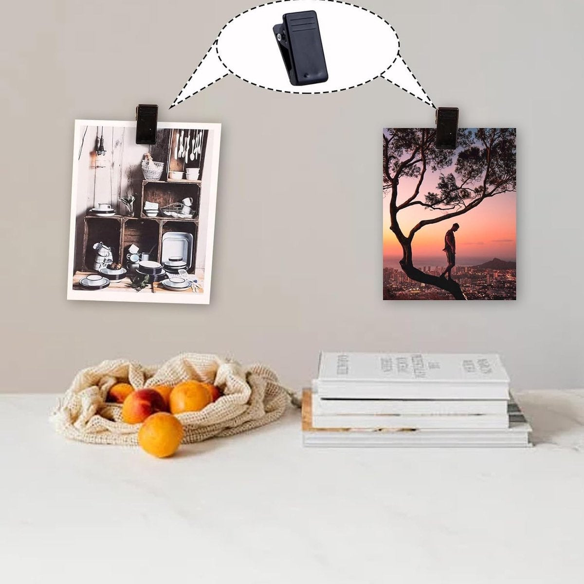60 pieces - 1.3*2.6 cm - PP clip - self-adhesive spring clips - acrylic glue clips - self-adhesive plastic wall clips - small self-adhesive clip - small size mini spring clips - for Christmas decorations, photos, posters, school, office - black - Image 2