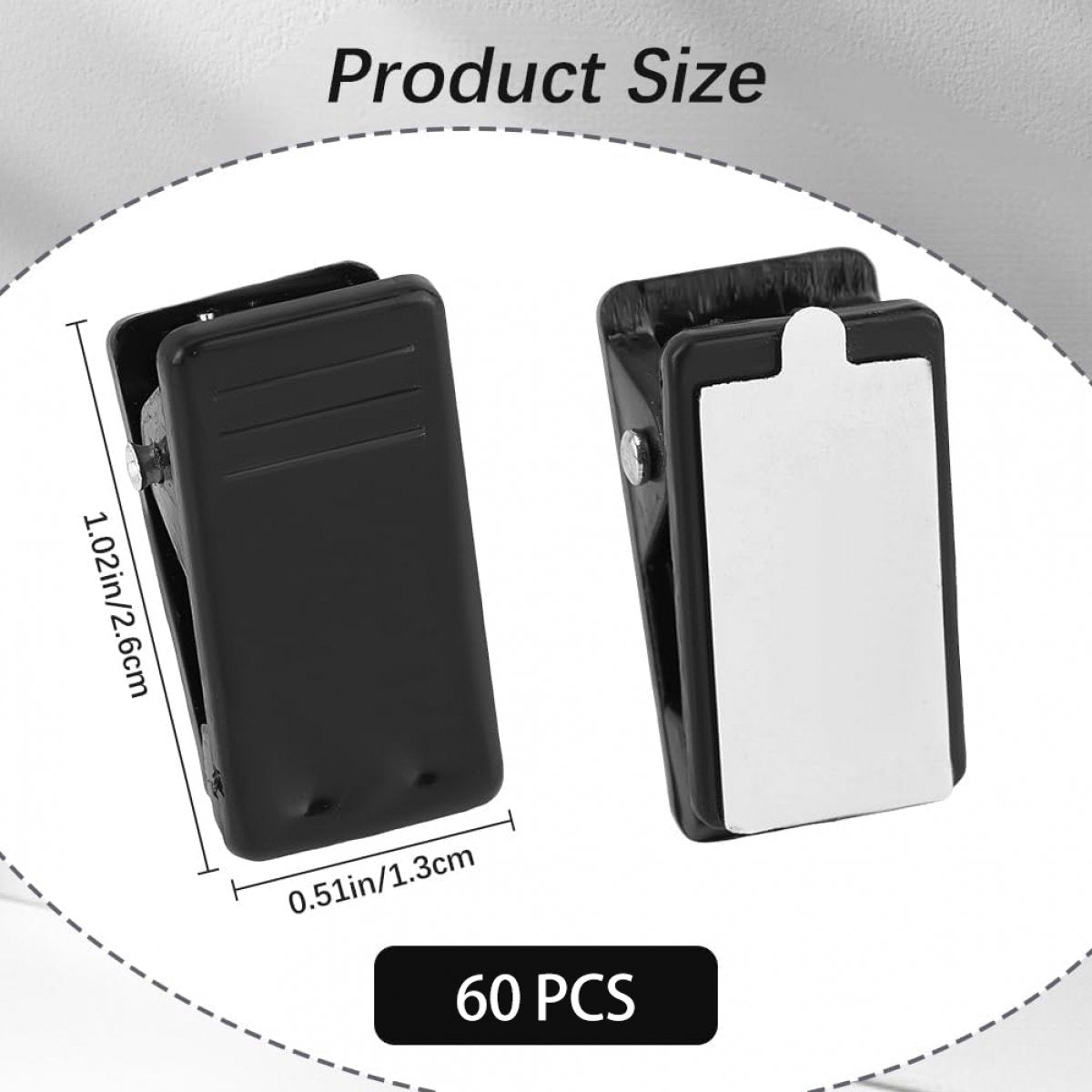60 pieces - 1.3*2.6 cm - PP clip - self-adhesive spring clips - acrylic glue clips - self-adhesive plastic wall clips - small self-adhesive clip - small size mini spring clips - for Christmas decorations, photos, posters, school, office - black - Image 5
