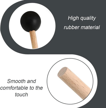 1 pair - Drumsticks - Mallets Sticks - Mallets - Wooden xylophone sticks - - hollow drumsticks - wooden percussion sticks with wooden handle - rhythm sticks - for glockenspiel, wooden block, percussion instruments - 18.7 cm - black - Image 4