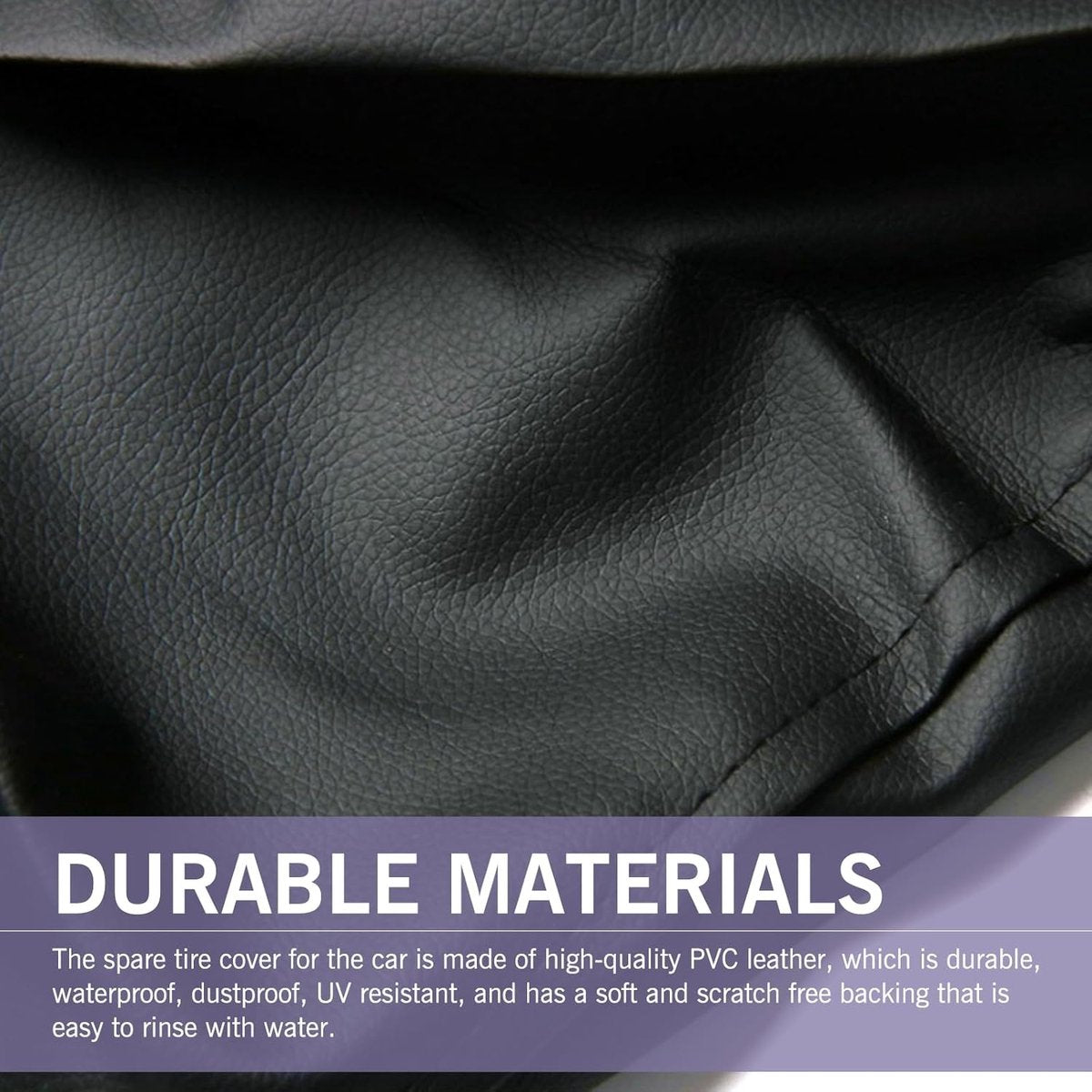 Tire cover - 13 inch - Tire covers - Spare tire cover - Tire dust cover - Spare wheel dust cover - Car tire protective cover - Spare wheel protective cover - Tire storage cover - PVC leather - Dust cover - suitable for tire diameters 56-59 cm - black - Image 2